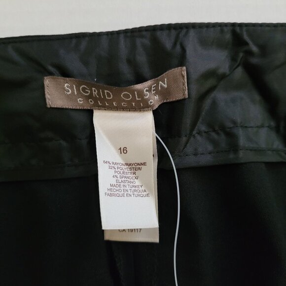 Sigrid Olsen pants wide leg trousers high waist black plus size 16 neutral new - Picture 5 of 16